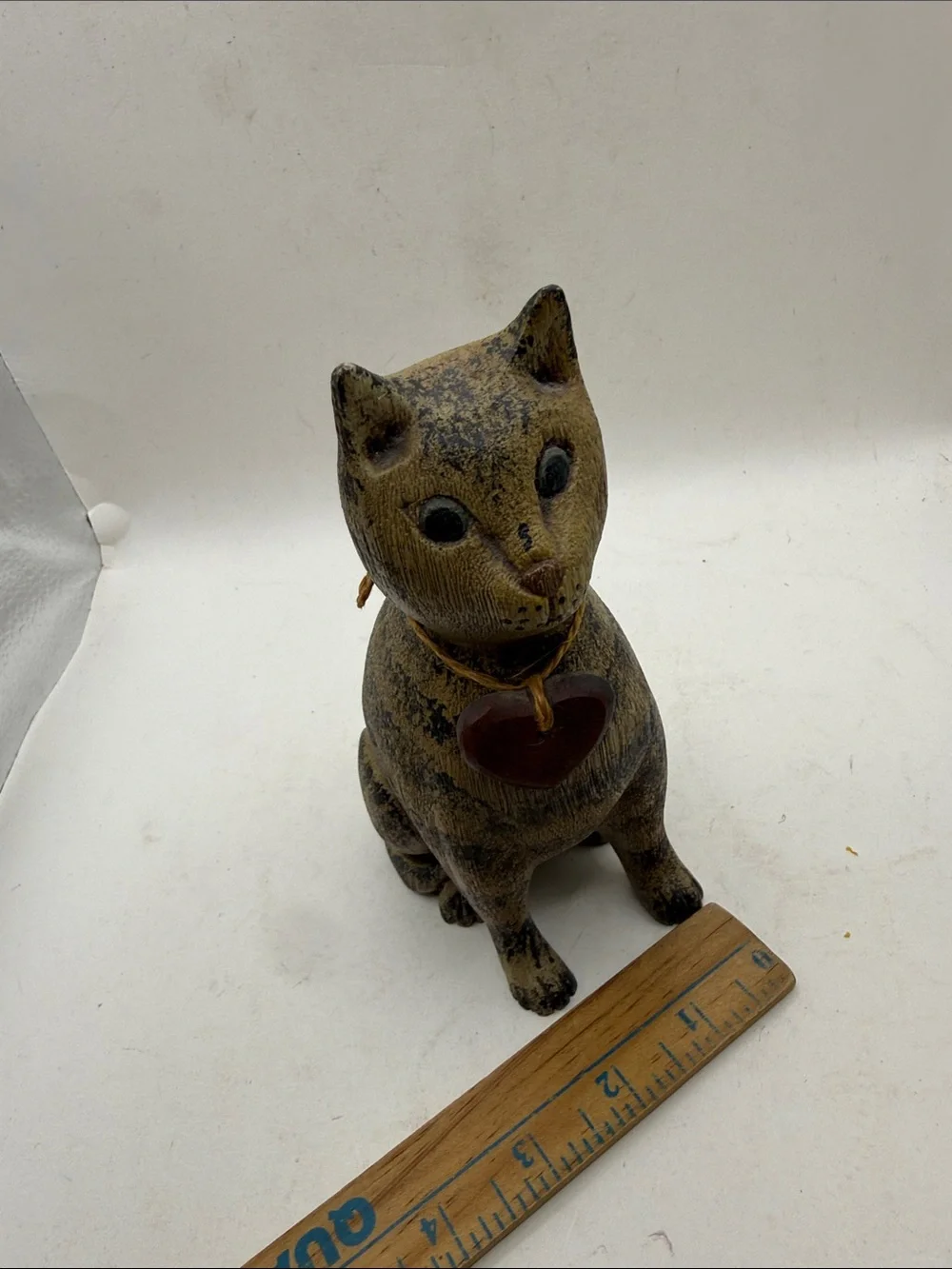 Vtg Signed Pat Croy Primitive Cat Folk Art Rustic Farmhouse Decor Collectible - Picture 10 of 12